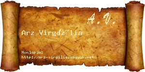 Arz Virgília névjegykártya